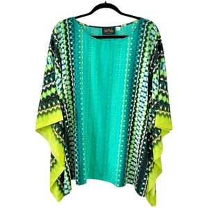 Bob Mackie Wearable Art Tribal Print Caftan Top